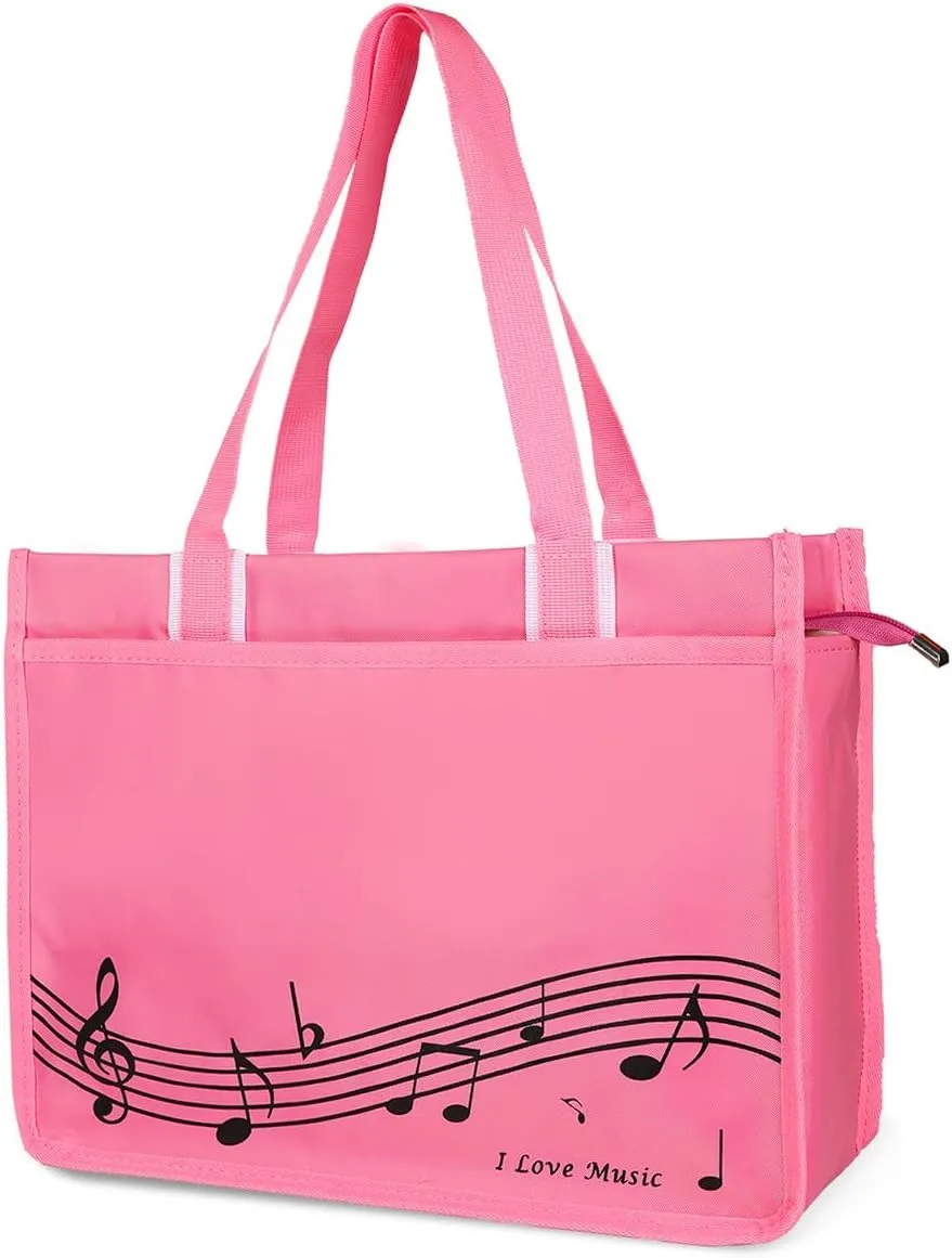 Piano Key Musical Note Tote Bag,Music Shoulder Handbag,Waterproof Nylon Cloth Womens Reusable Shopping Bags