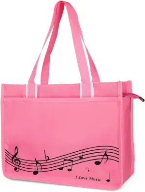 Piano Key Musical Note Tote Bag,Music Shoulder Handbag,Waterproof Nylon Cloth Womens Reusable Shopping Bags