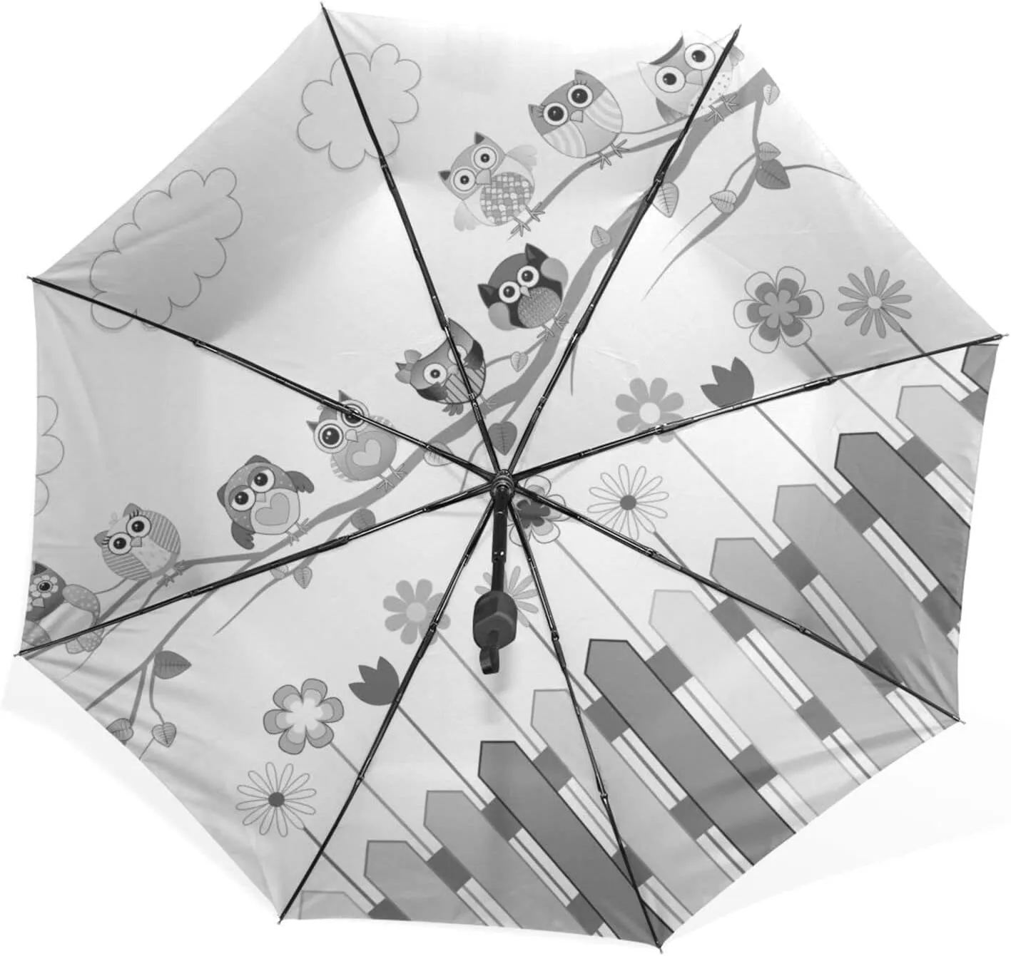 Poeticcity Rain Travel Umbrella, Hand Open Close Windproof Waterproof Folding Umbrella, Compact Canopy Strong Ray Parasol Umbrella