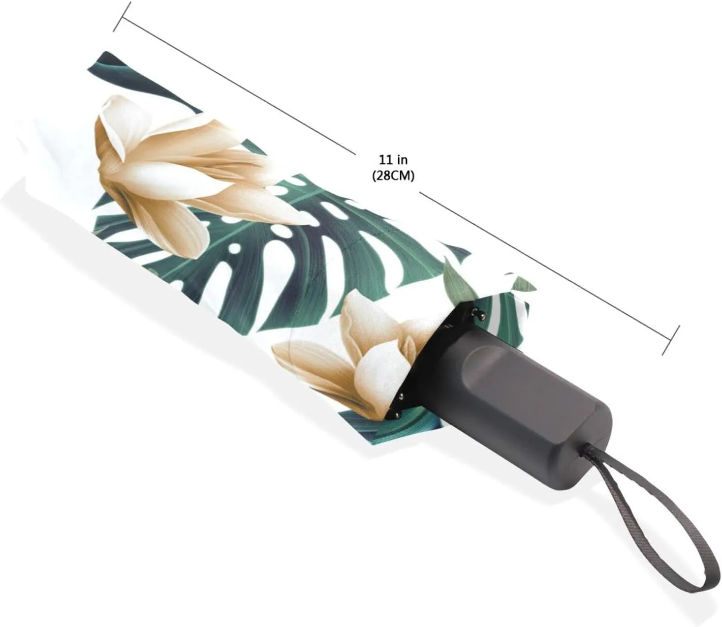 Poeticcity Rain Travel Umbrella, Hand Open Close Windproof Waterproof Folding Umbrella, Compact Canopy Strong Ray Parasol Umbrella