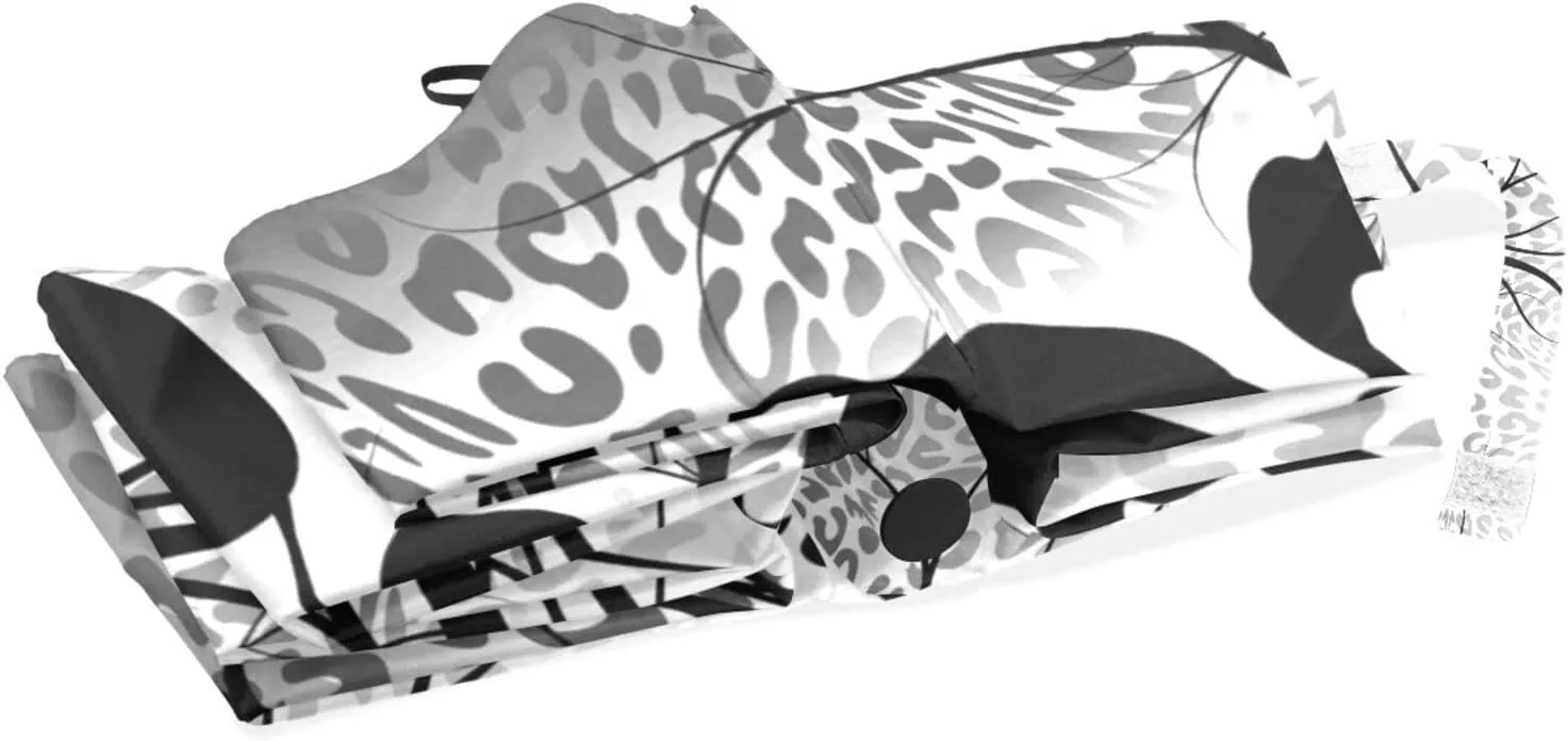 Poeticcity Rain Travel Umbrella, Hand Open Close Windproof Waterproof Folding Umbrella, Compact Canopy Strong Ray Parasol Umbrella