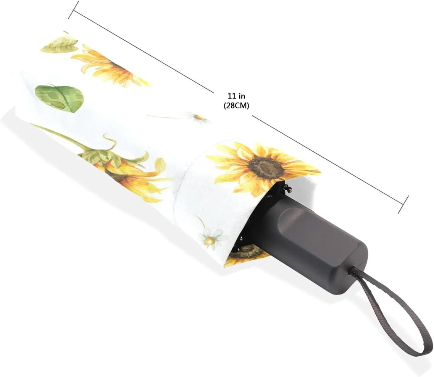 Poeticcity Rain Travel Umbrella, Hand Open Close Windproof Waterproof Folding Umbrella, Compact Canopy Strong Ray Parasol Umbrella