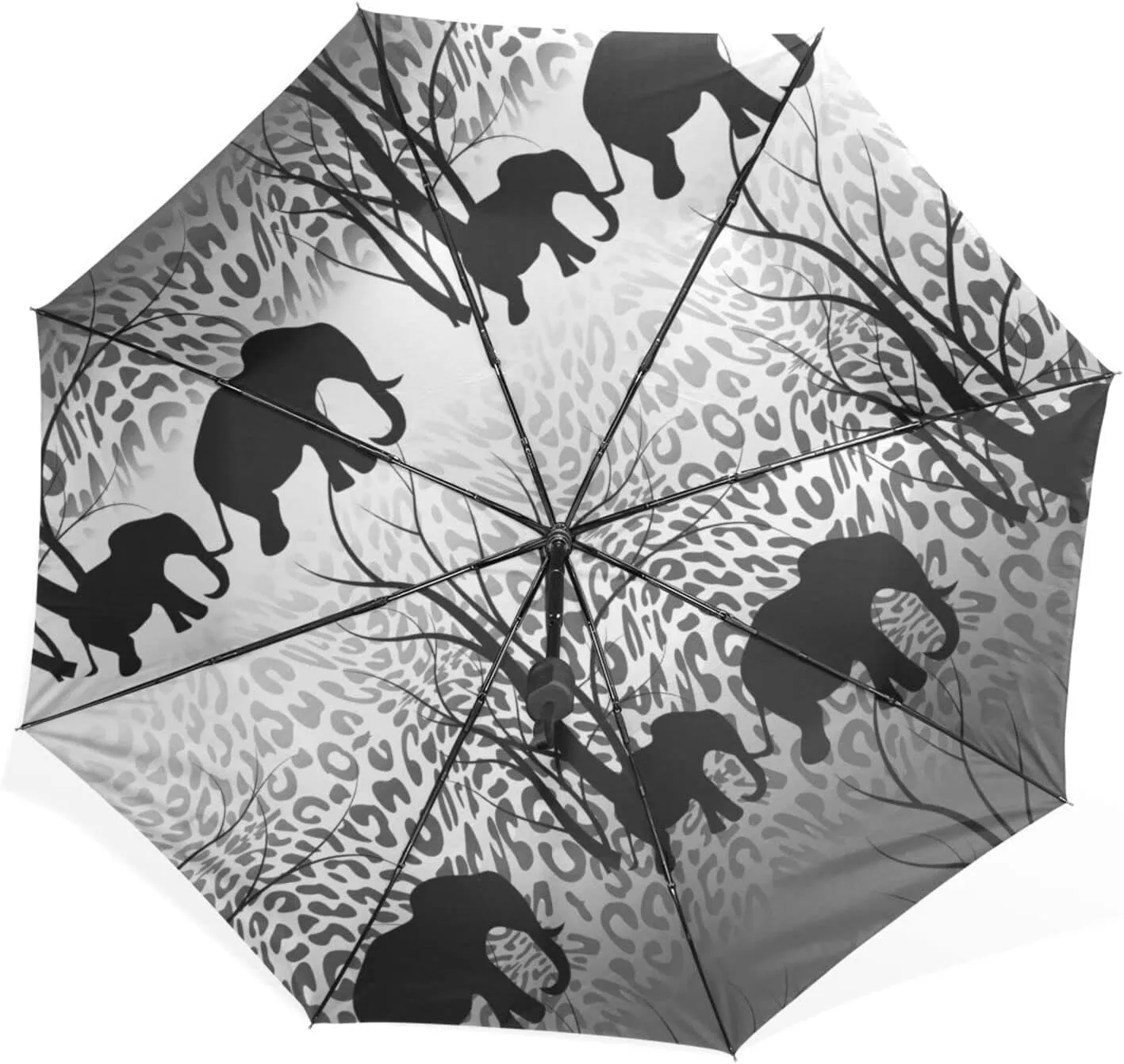 Poeticcity Rain Travel Umbrella, Hand Open Close Windproof Waterproof Folding Umbrella, Compact Canopy Strong Ray Parasol Umbrella