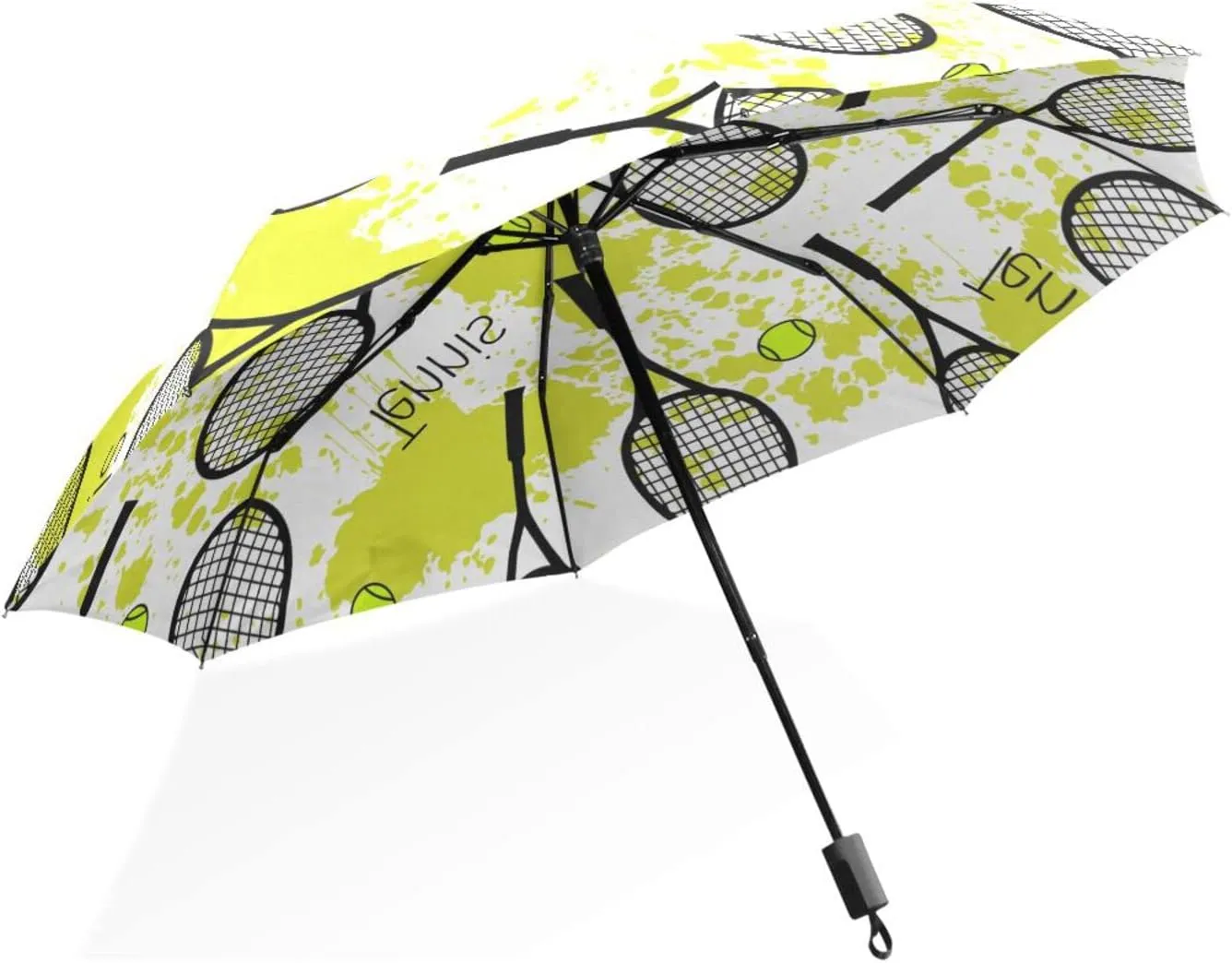 Poeticcity Rain Travel Umbrella, Hand Open Close Windproof Waterproof Folding Umbrella, Compact Canopy Strong Ray Parasol Umbrella