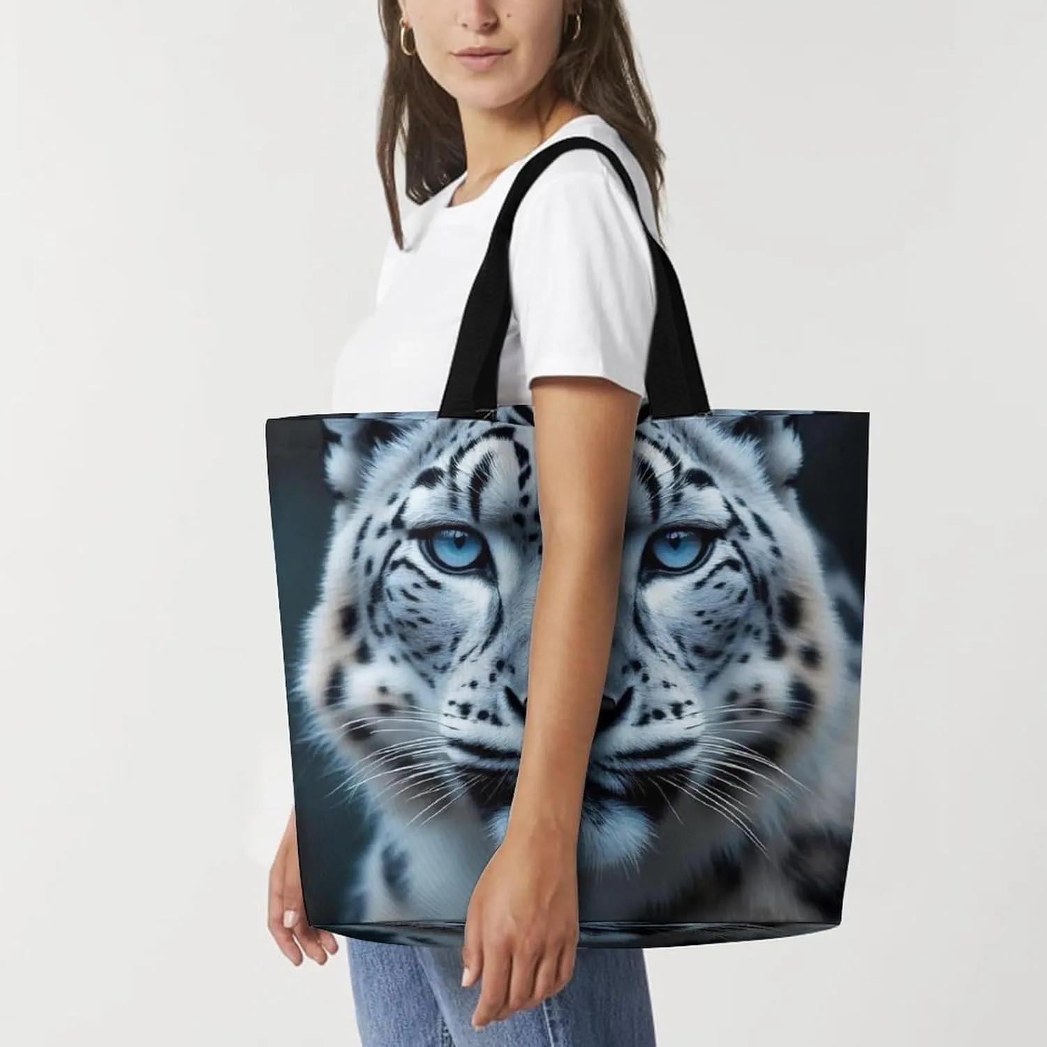 Portable Grocery Shoulder Bag for Women Casual Reusable Shopping Bag Large Tote Bags