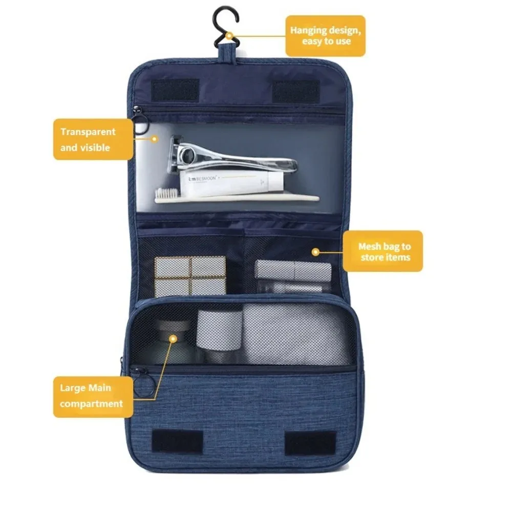 Portable Hanging Toiletry Bag – Waterproof Travel Cosmetic Organizer for Men & Women, Large Capacity Makeup Case