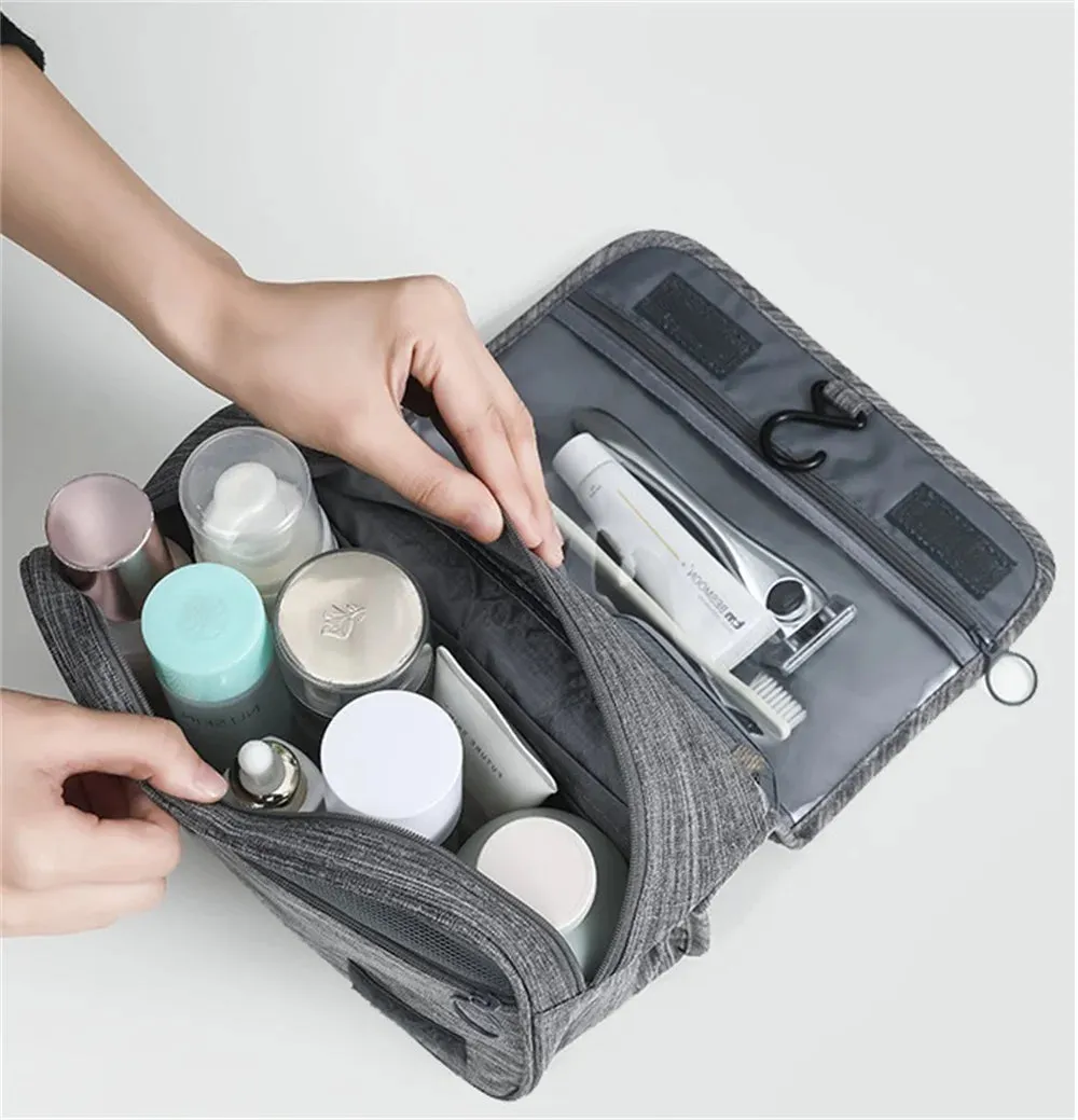 Portable Hanging Toiletry Bag – Waterproof Travel Cosmetic Organizer for Men & Women, Large Capacity Makeup Case