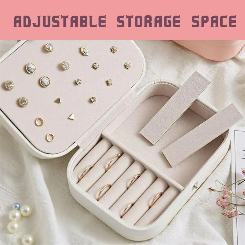 Portable Jewelry Box 1PC 2Colours PU Leather
