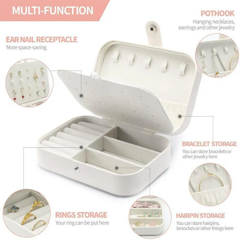 Portable Jewelry Box 1PC 2Colours PU Leather