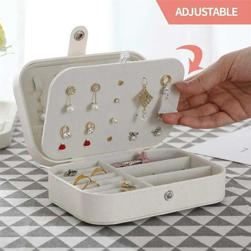 Portable Jewelry Box 1PC 2Colours PU Leather