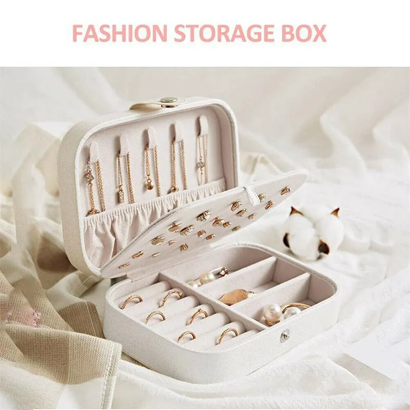 Portable Jewelry Box 1PC 2Colours PU Leather