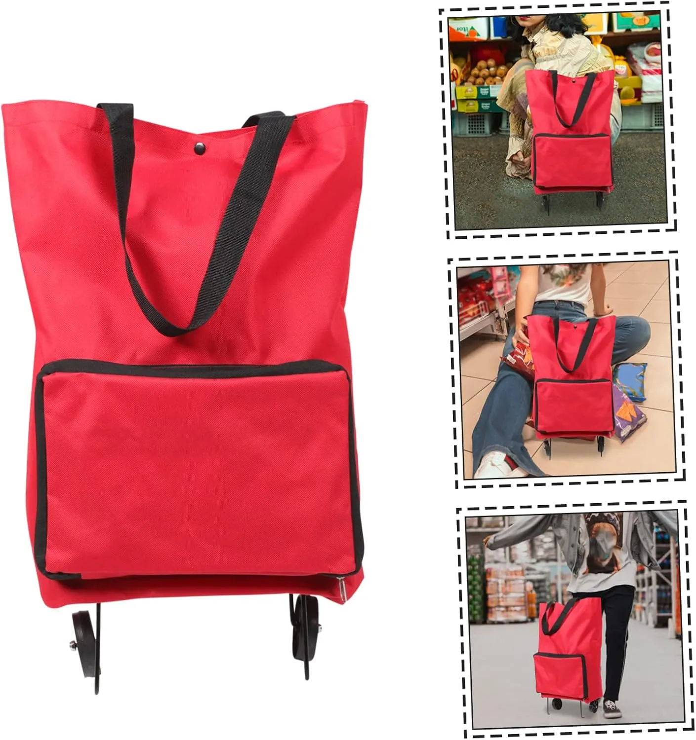 Portable Shopping Tug Bag Portable Shopping Bag Foldable Shopping Cart Collapsible Tey Bag Shopping Bag