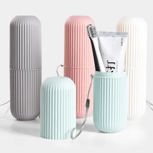 Portable Toothbrush Storage Case – Travel Toothpaste Holder & Bathroom Organizer