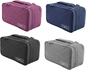Portable Travel Storage Organizer Waterproof Underwear Bra Socks Bag USB Case Underwear Bra Storage Bag Waterproof Travel Organizers(Black)
