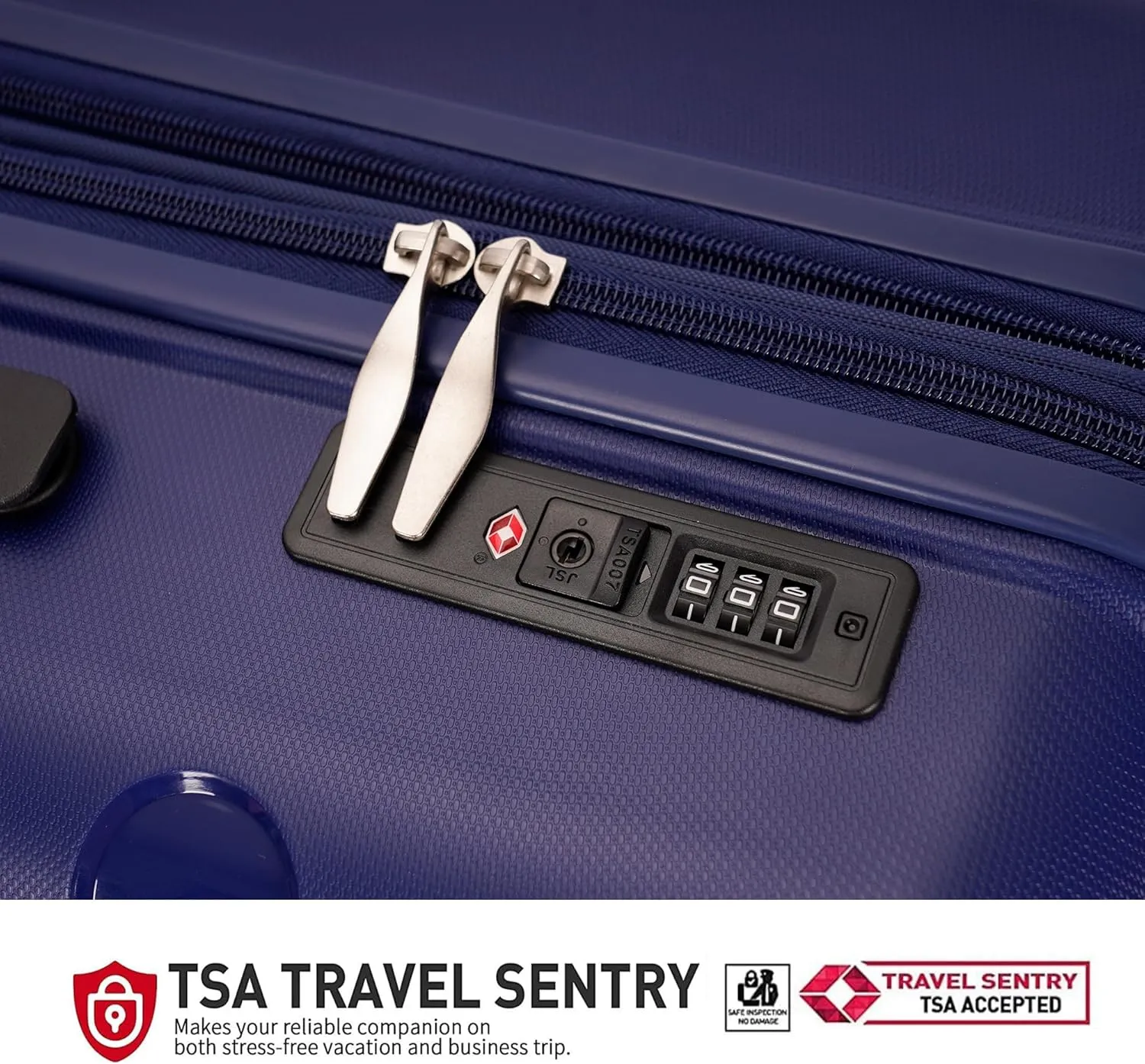 PP material 3-piece expandable luggage sets with Spinner Wheels， Suitcase with TSA Lock，Large Luggage for Family Travel carry on 20/24/28，Blue color