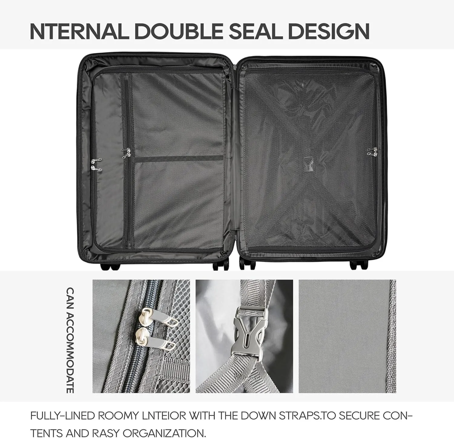 PP material 3-piece expandable luggage sets with Spinner Wheels， Suitcase with TSA Lock，Large Luggage for Family Travel carry on 20/24/28，Blue color