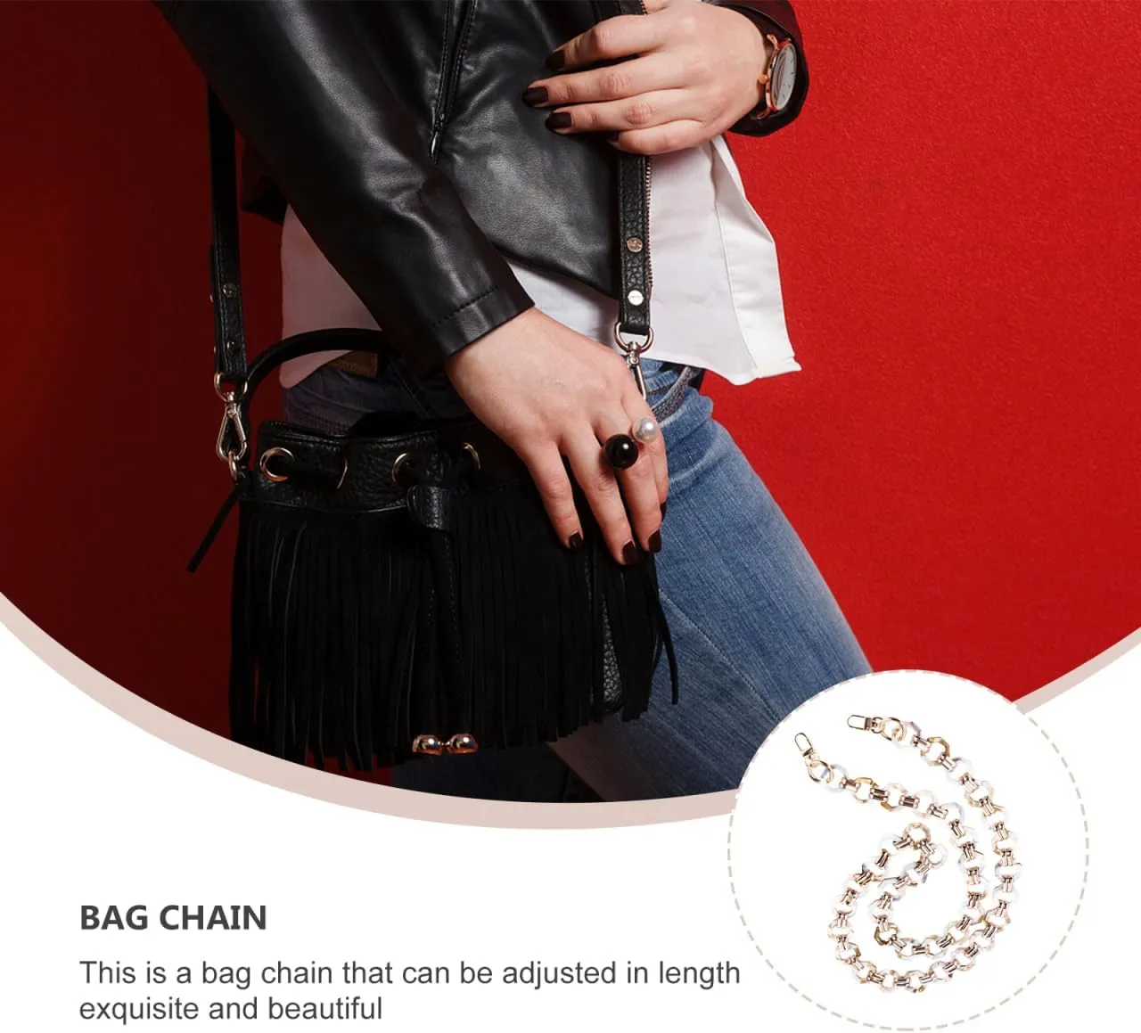 PRETYZOOM Bag Strap Handle Replacement Octagonal Buckle Resin Chain Fashionable Accessory for Handbag Shoulder Bag