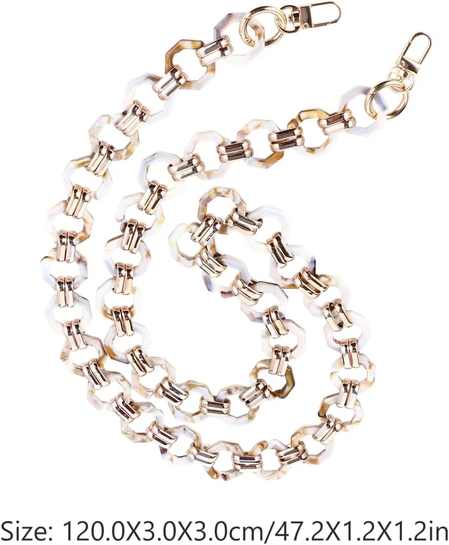 PRETYZOOM Bag Strap Handle Replacement Octagonal Buckle Resin Chain Fashionable Accessory for Handbag Shoulder Bag
