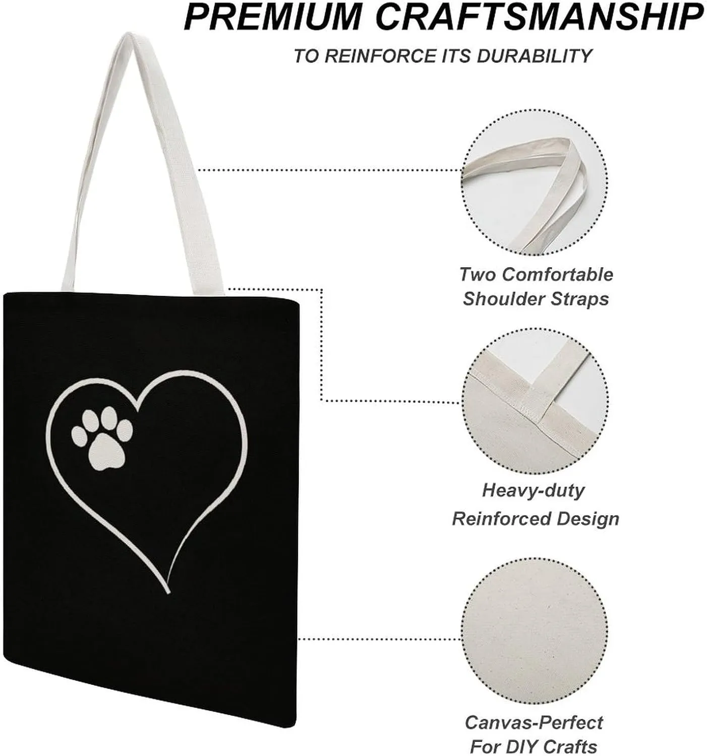 Printed Canvas Tote Bag for Women Men Extra Large Reusable Grocery Shopping Bags