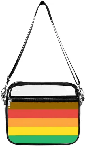 Progress Flag Rainbow Colours Fashionable Transparent Crossbody Bag