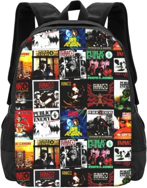 Public Rock Enemy Band Backpack Large Capacity Backpacks Minimalist Leisure Travel Daypack 16.5 inch