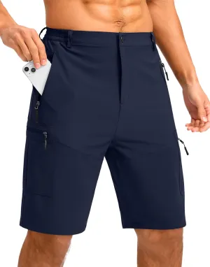 Pudolla Men's Hiking Shorts 11" Lightweight Cargo Work Shorts for Men Summer Travel Golf Casual Outdoor with 5 Pockets