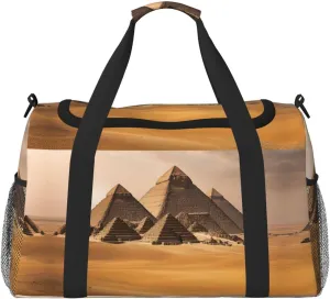Pyramids of Egypt Print Everyday Use Travel Duffle Bag Large Capacity Travel Bag Stylish Functional Bag