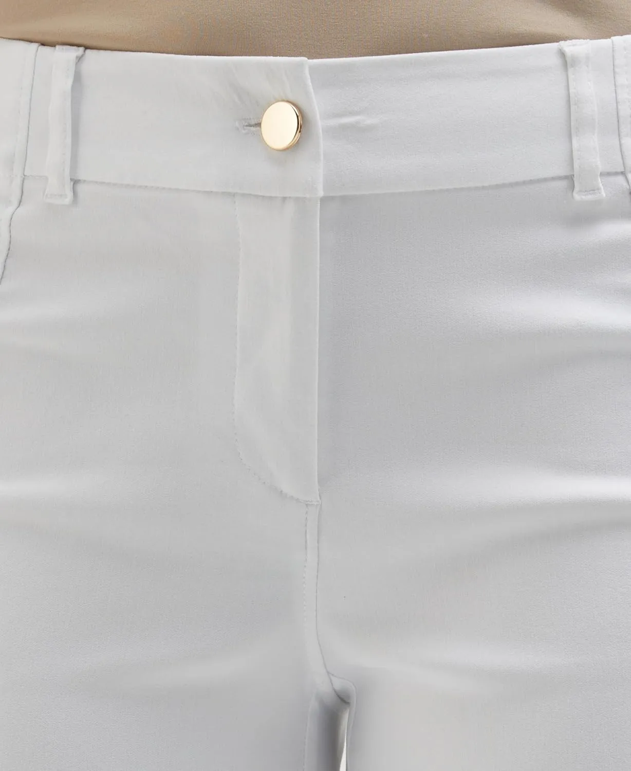 Rafaella Women's 27" Satin Luxe Crop Pants, Stretch Fabric, Elastic Waist Panels, Straight Leg Classic Fit Capris