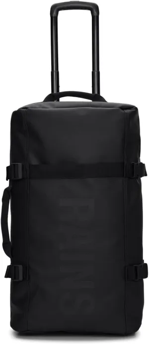 RAINS Texel Travel Bag, Waterproof Duffel Bag with Telescopic Handle and 2 Wheels, 2 Year Warranty - Ideal Travel Companion (Black, Check In)
