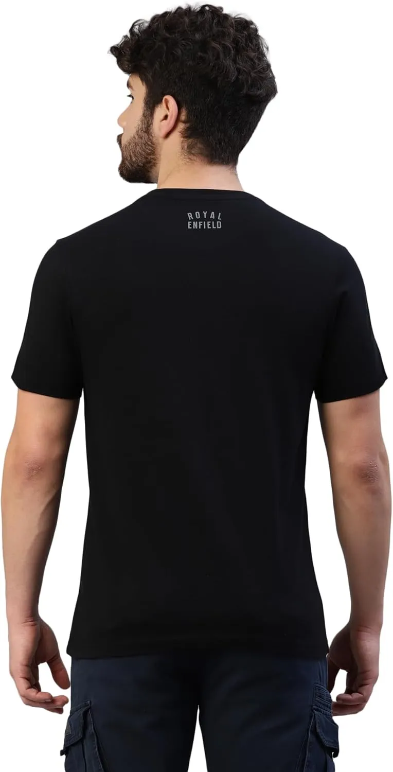 Raised RE IB Men’s Crew Neck T-Shirt Stylish Biker Tee Comfortable Motorcycle Shirt Casual Riding Apparel