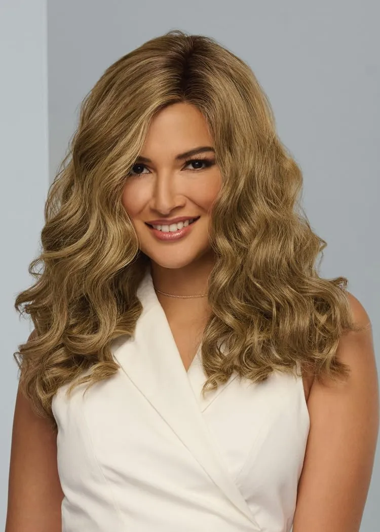 Raquel Welch Day To Date Wig With Long Layered Soft Curls, By Hairuwear, Average Cap, RL12/22SS Cappuccino