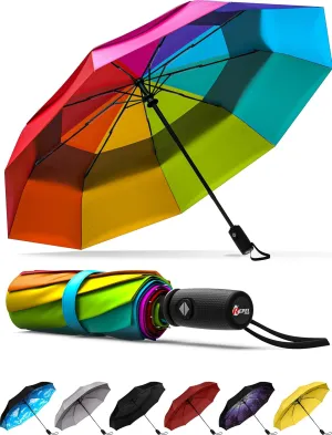 Repel Umbrella Windproof Travel Umbrellas for Rain - Easy Auto Open Close, Durable & Compact Umbrella, Strong Fiberglass Frame, Waterproof Canopy - Backpack, Purse, Portable Umbrella for Travel