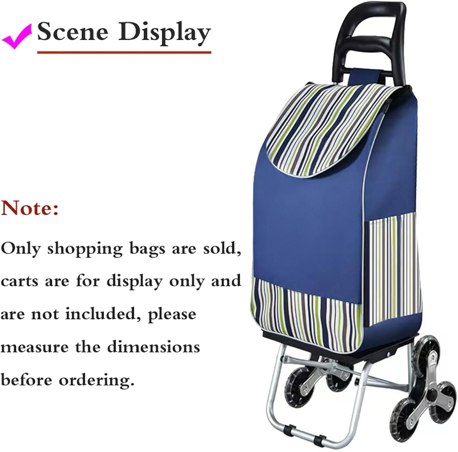 Replacement Bags for Shopping Cart,Replacement Bag for Trolley,Shopping Bag Replacement Portable,Shopping Bags for Trolley,Reusable,Large Capacity Large Capacity L