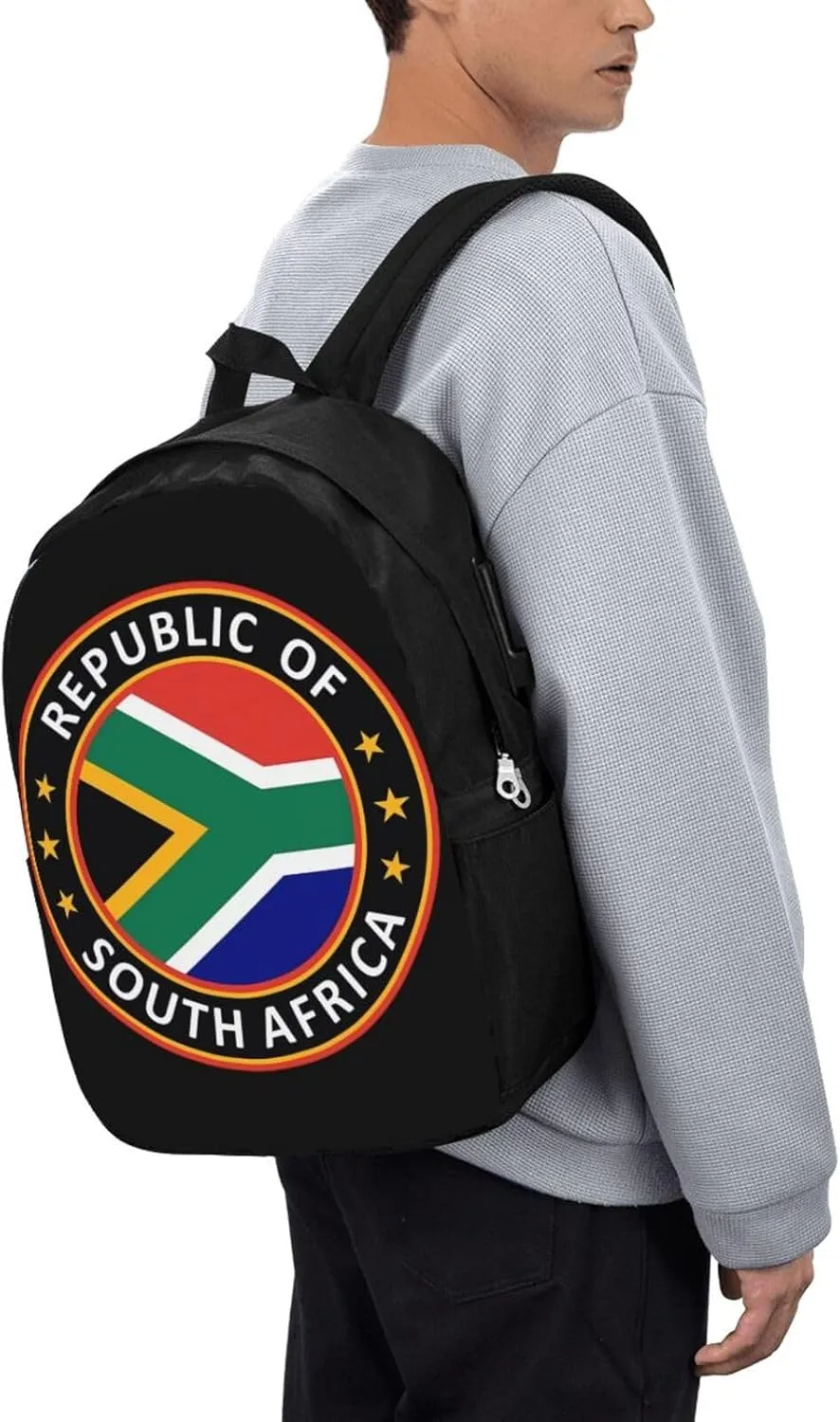 Republic of South Africa Laptop Backpacks Travel Backpack Casual Business Daypack Sport Rucksack Computer Bag Fits up to 17 Inch Notebook with USB Port