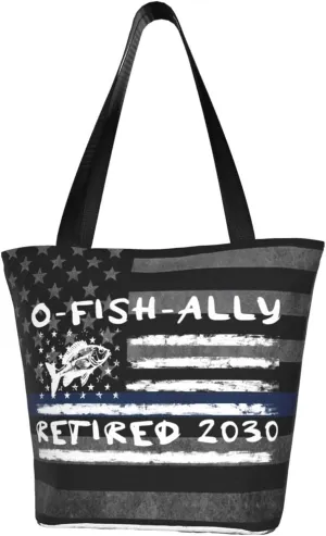 Retirement Fisherman O-Fish-Ally Retired 2030 Fashion Shoulder Bag Large Capacity For Man Or Woman