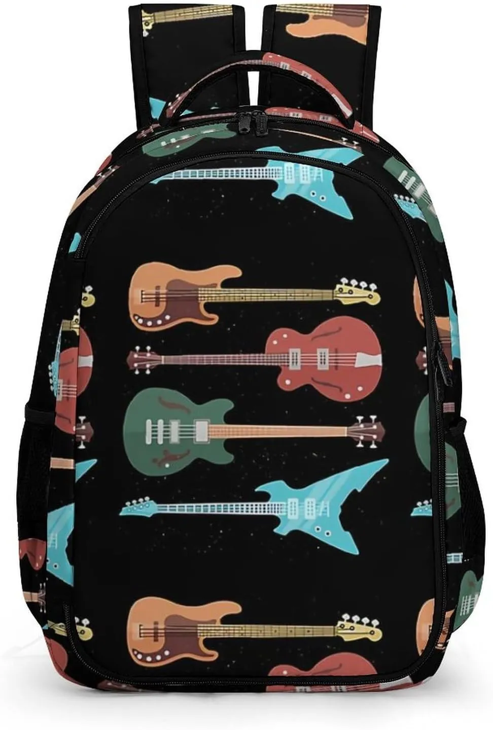 Retro Bass Guitar Large Capacity, Lightweight, And Stylish Pocket Double Backpack