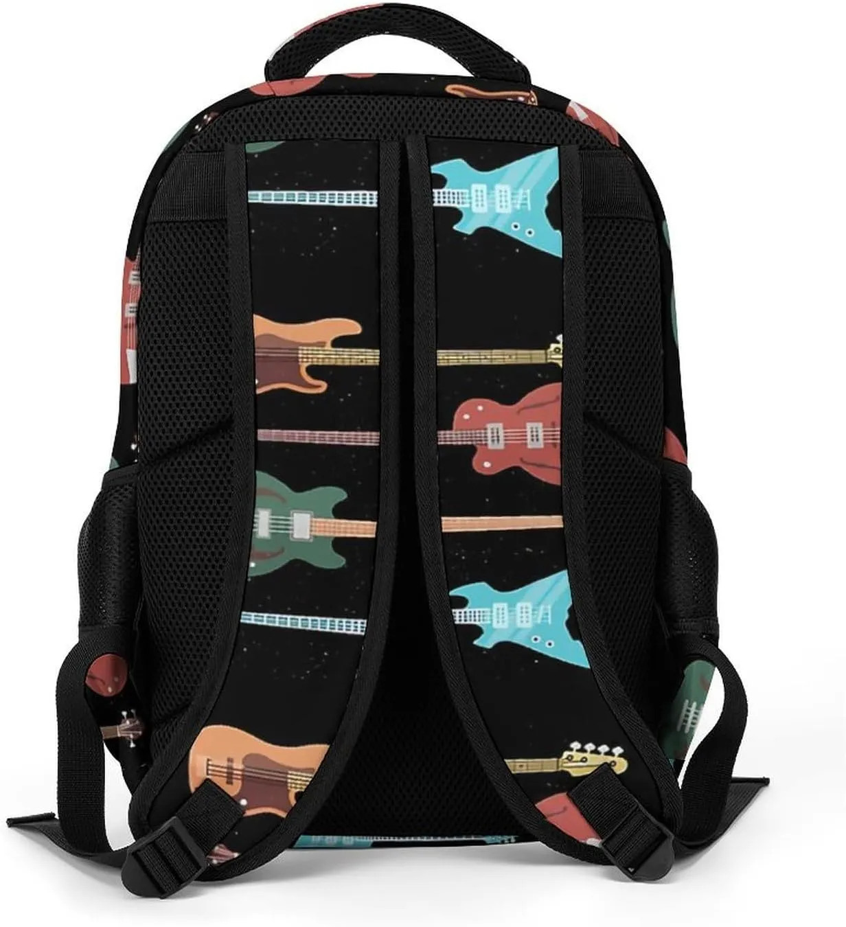 Retro Bass Guitar Large Capacity, Lightweight, And Stylish Pocket Double Backpack