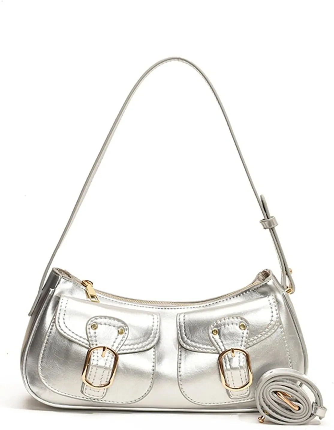 Retro Shoulder Bag Fashionable Crossbody Bags PU Leather Armpit Purse Casual Underarm Bags for Women and Girls