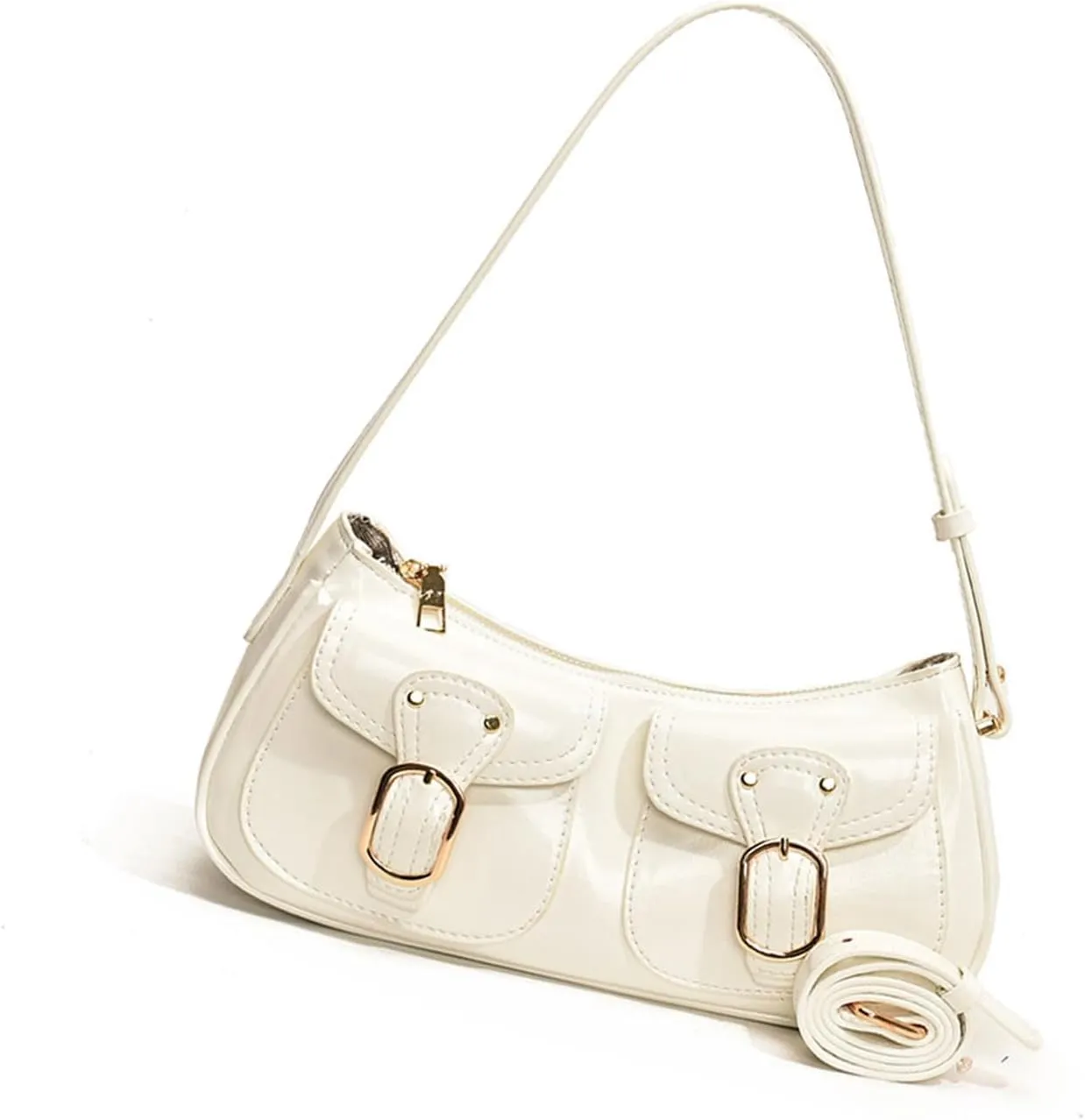 Retro Shoulder Bag Fashionable Crossbody Bags PU Leather Armpit Purse Casual Underarm Bags for Women and Girls