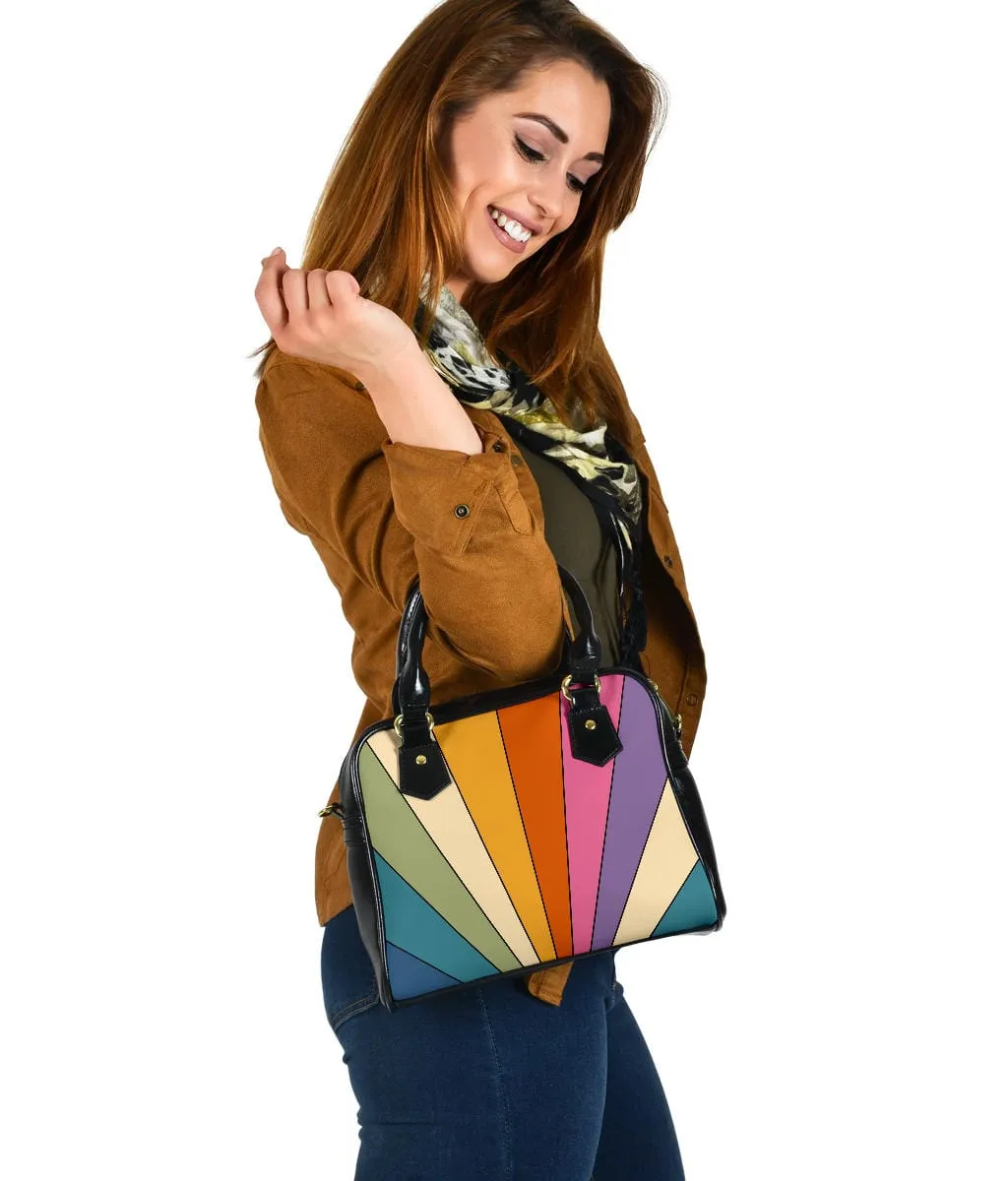Retro Sun Rays | Leather Shoulder Bag