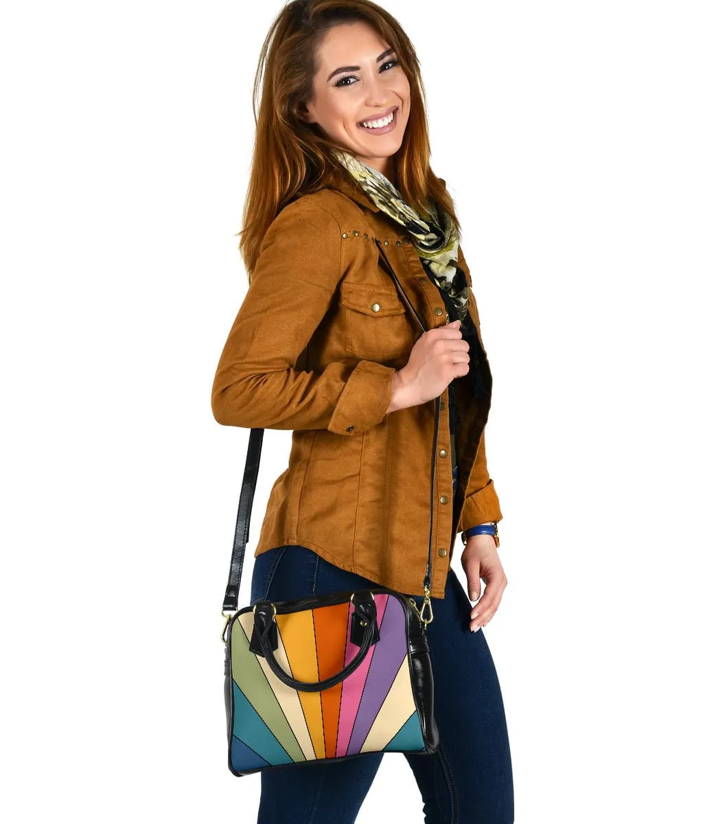 Retro Sun Rays | Leather Shoulder Bag