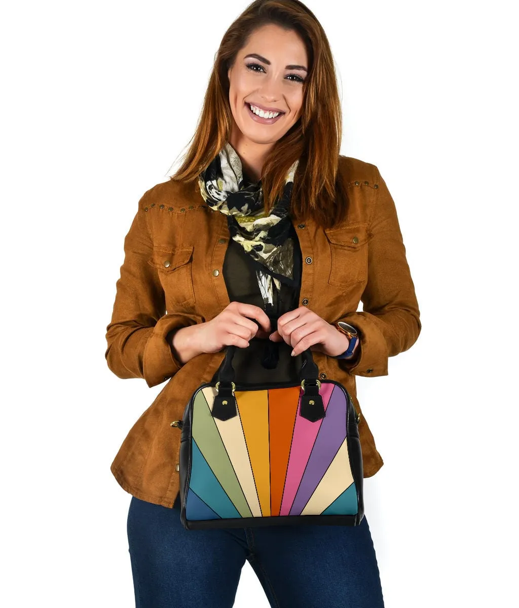Retro Sun Rays | Leather Shoulder Bag
