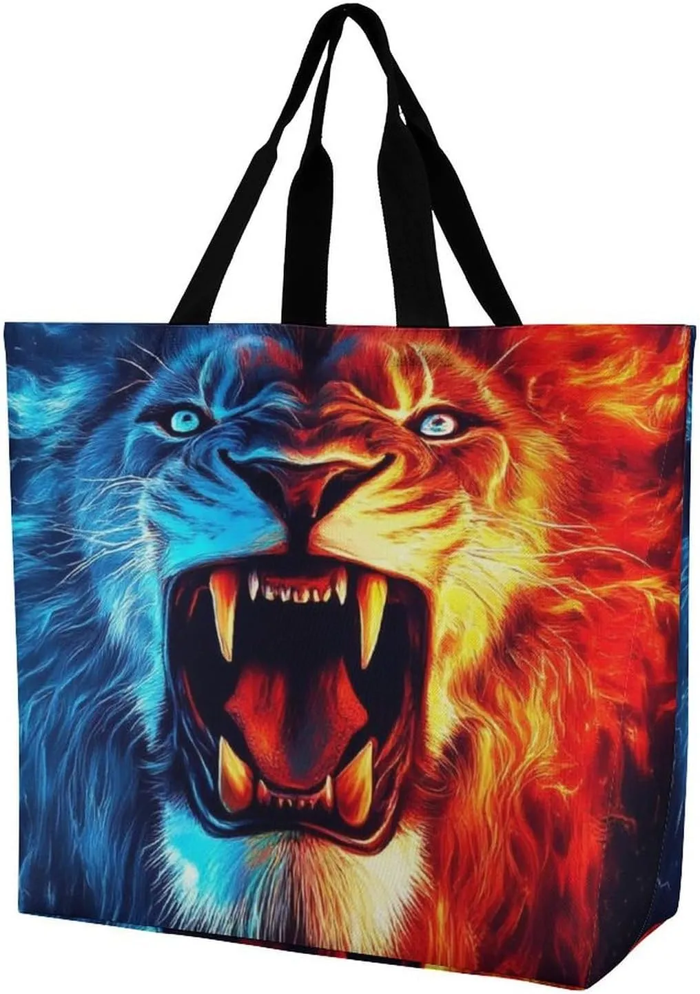 Reusable Grocery Bag for Women, Portable Large Shopping Storage Bag Casual Shoulder Handbags
