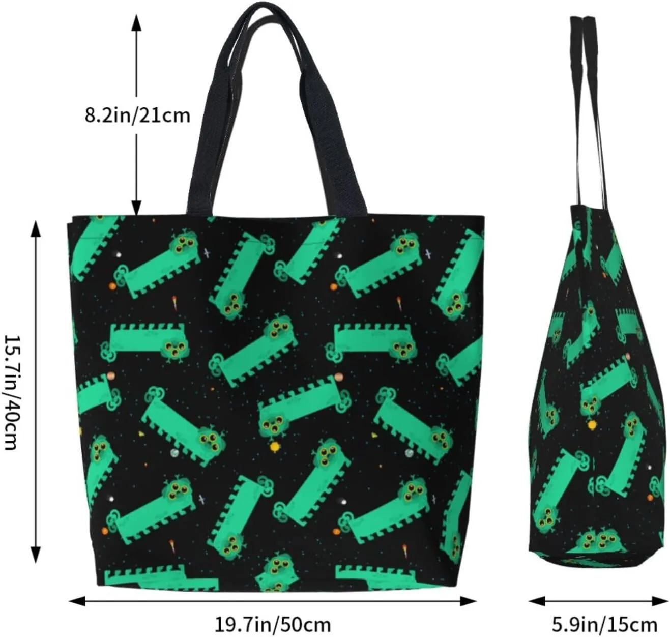 Reusable Grocery bags Big Capacity Shopping Bag Canvas Shoulder Tote Handbag for Women Girls