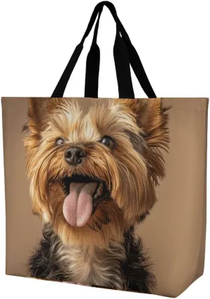Reusable Grocery Bags Sticking Out Tongue Shopping Bag Lightweight Shoulder Bags Large Tote Bag for Travel Work Handbag