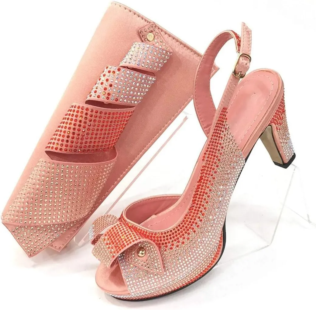 Rhinestone Bridal Shoes Purse Pointed Toe Italian Designer Wedding Accessories