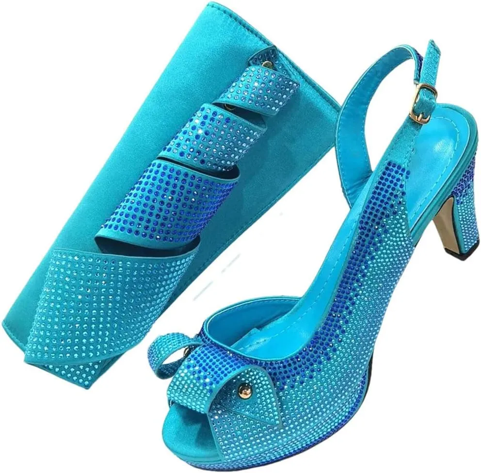 Rhinestone Bridal Shoes Purse Pointed Toe Italian Designer Wedding Accessories