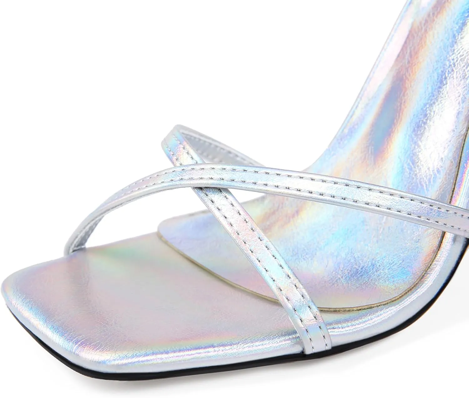 Rhinestone Butterfly High Heels for Women - Open Round Toe Stiletto Heel Sandals with Ankle Wrap Buckle Wedding,Prom,Evening Dressy Shoes