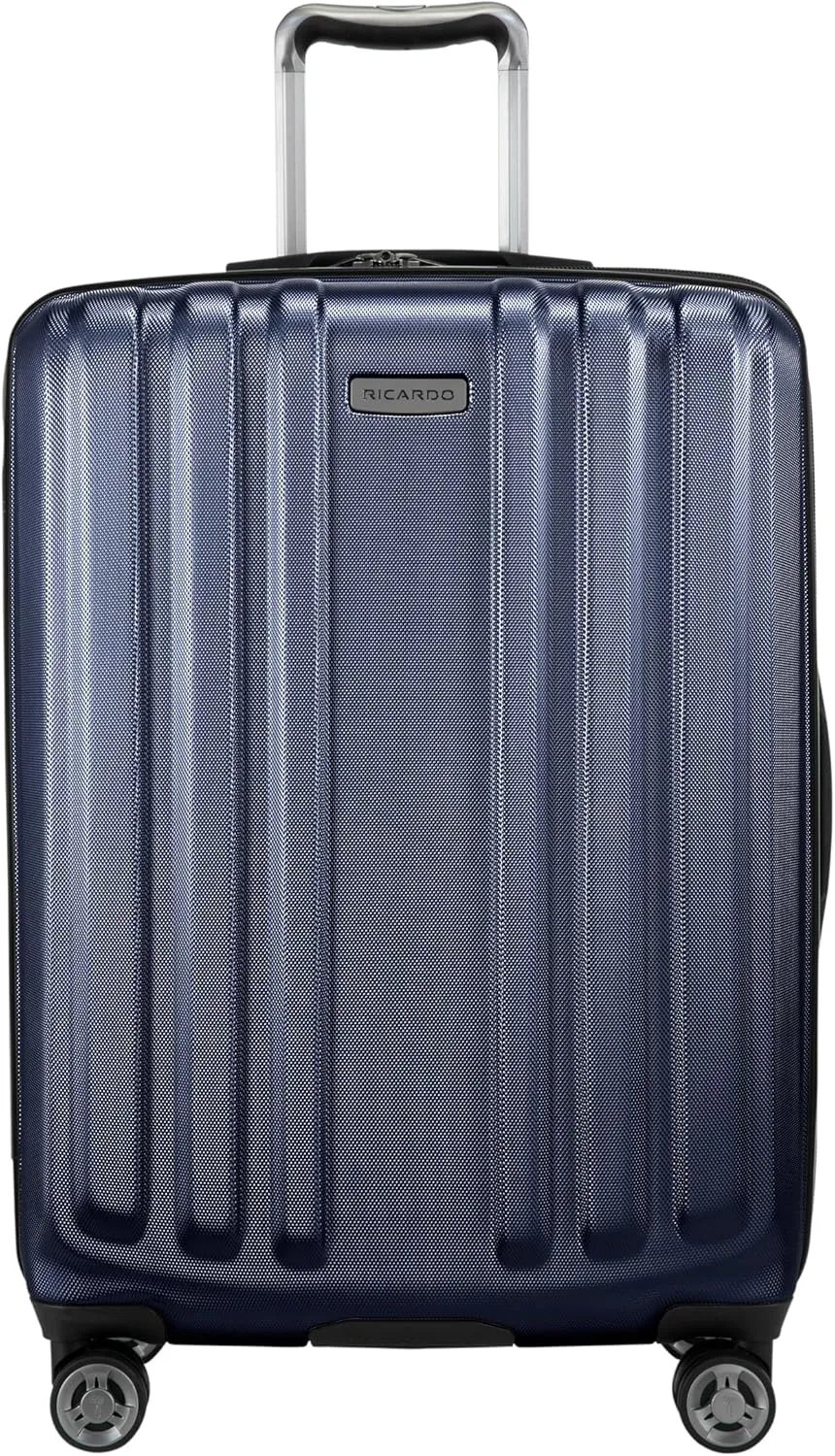 Ricardo Beverly Hills Anderson Hardside Medium Checked Luggage Spacious Expandable Travel Bag with Dual Spinner Wheels, 24-inch, Patriot Blue