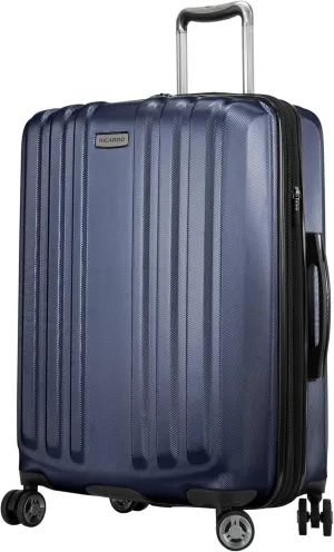 Ricardo Beverly Hills Anderson Hardside Medium Checked Luggage Spacious Expandable Travel Bag with Dual Spinner Wheels, 24-inch, Patriot Blue